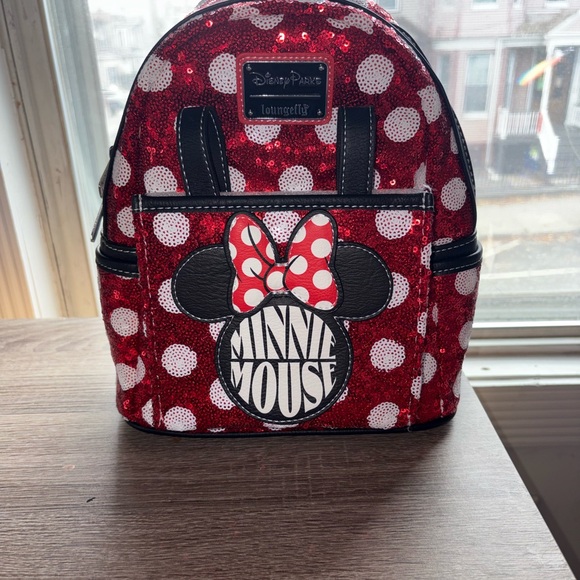 Loungefly Red and White Minnie Mouse Polka Dot Backpack main image 3